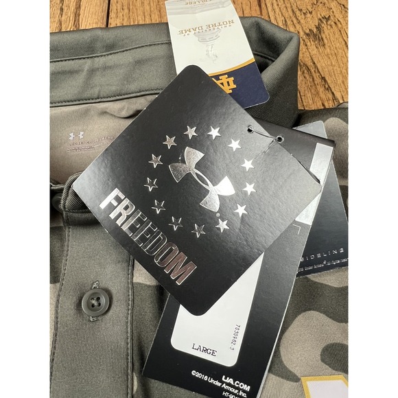 NWT Under Armour On-Field Notre Dame Fighting Irish Camo Freedom Polo Sz Large - Picture 4 of 8